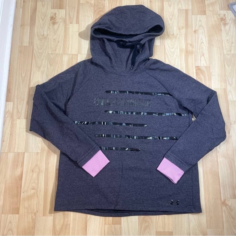 Under Armour Threadborne Hoodie Sweatshirt Gray Women’s Large Sweater Gym